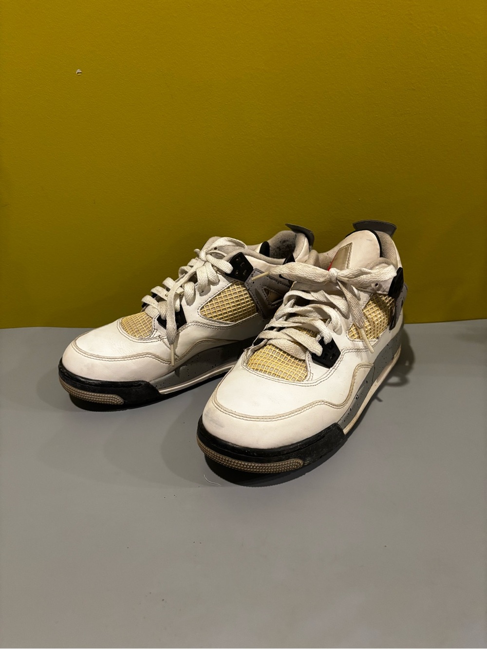 Jordan Kids White and Yellow Low-Top Sneakers